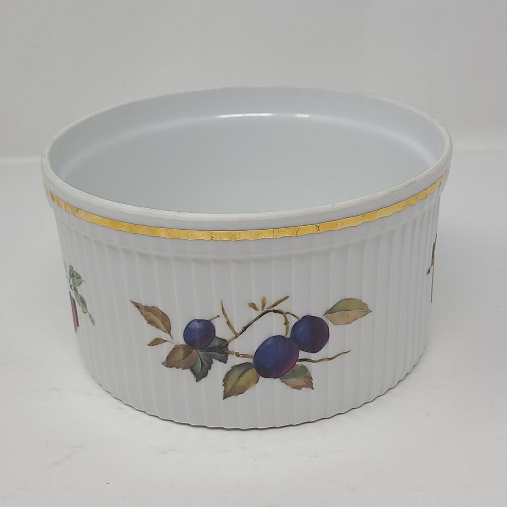 Vintage Royal Worcester English Porcelain Evesham Gold 7" Souffle 46/1